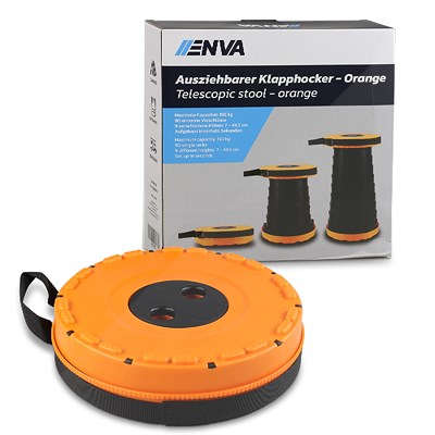 Enva Ausziehbarer Klapphocker Teleskophocker - Orange von Enva