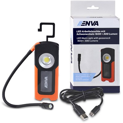 Enva LED Arbeitsleuchte mit Schwanenhals 1600 + 300 Lumen von Enva