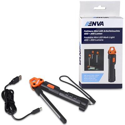 Enva Faltbare Mini LED Arbeitsleuchte 400 + 200 Lumen von Enva