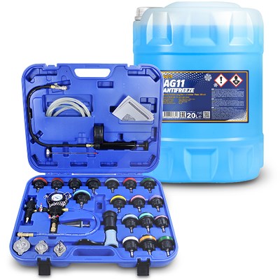 Enva Kühlsystem Prüfgerät inkl. Befüllsystem + 20 L Antifreeze AG11 Enva Kühlsystem Prüfgerät inkl. Befüllsystem + 20 L Antifreeze AG11 von Enva
