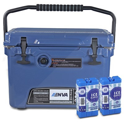 Enva Passive Eis-Kühlbox - 20QT - 18,9 Liter + 4x Kühlakku von Enva