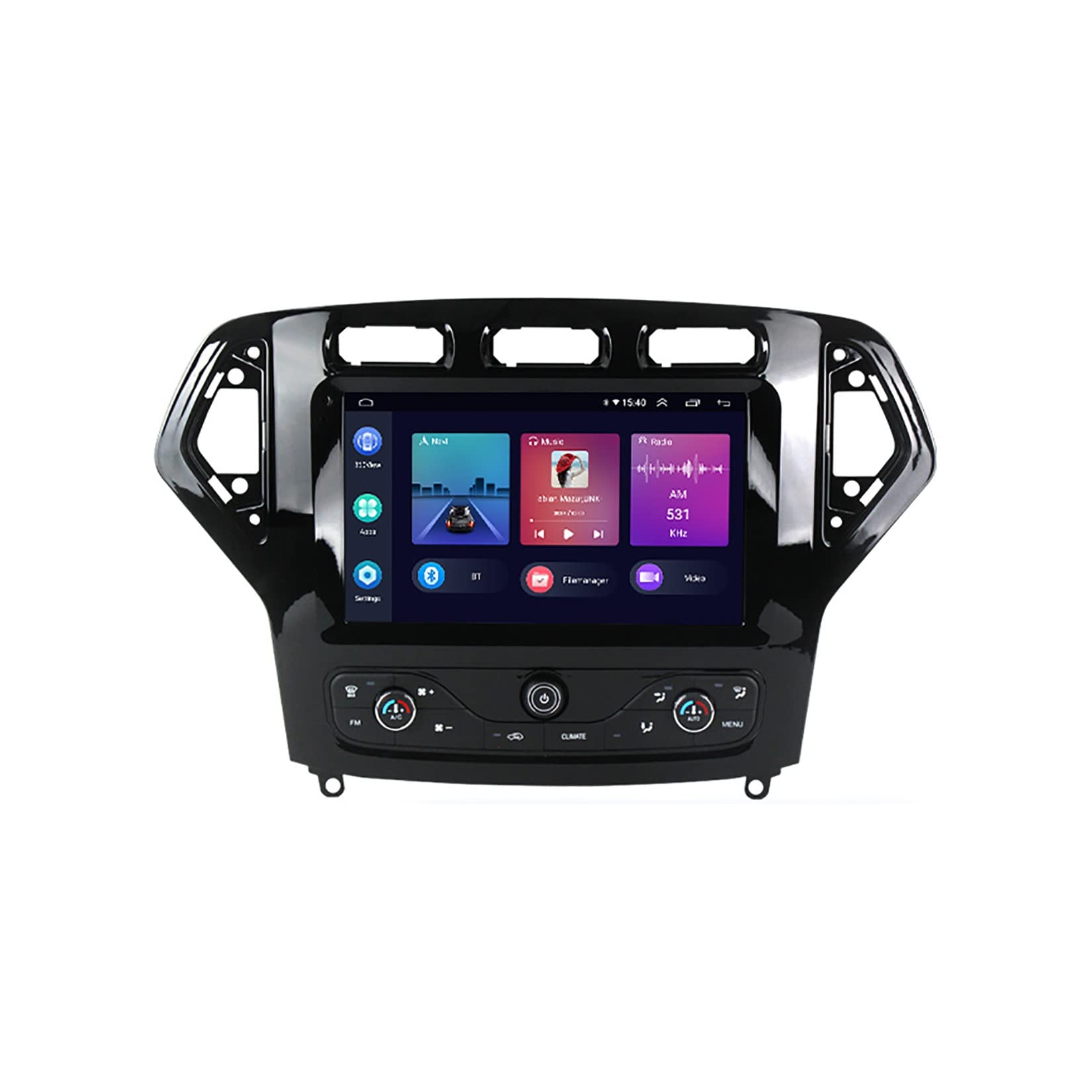 Android 11 Autoradio Navi für Ford Mondeo 2007-2011 mit 9 Zoll Bildschirm Touch Display Bluetooth Doppel Din Radio Unterstützt MirrorLink WiFi USB Rückfahrkamera (Color : Y1E WIFI 4-Core 1G+16G) von Eouyt
