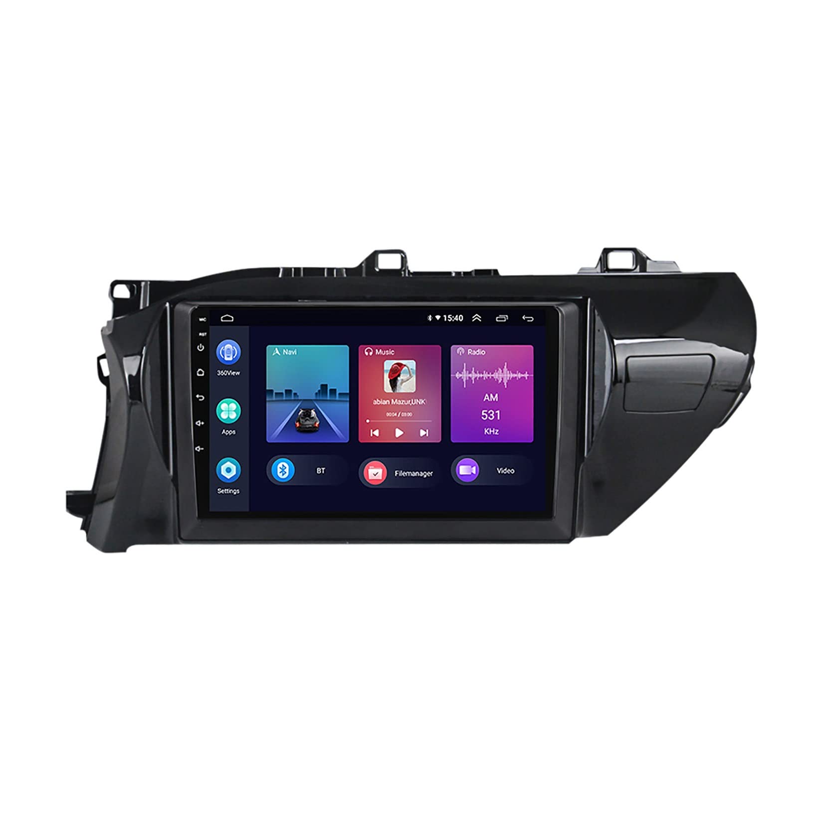 Android 11 Autoradio Navi für Toyota Hilux 2015-2020 mit 9 Zoll Bildschirm Touch Display Bluetooth Doppel Din Radio Unterstützt MirrorLink WiFi USB Rückfahrkamera (Color : A Y2E WIFI 4-Core 2G+32G) von Eouyt