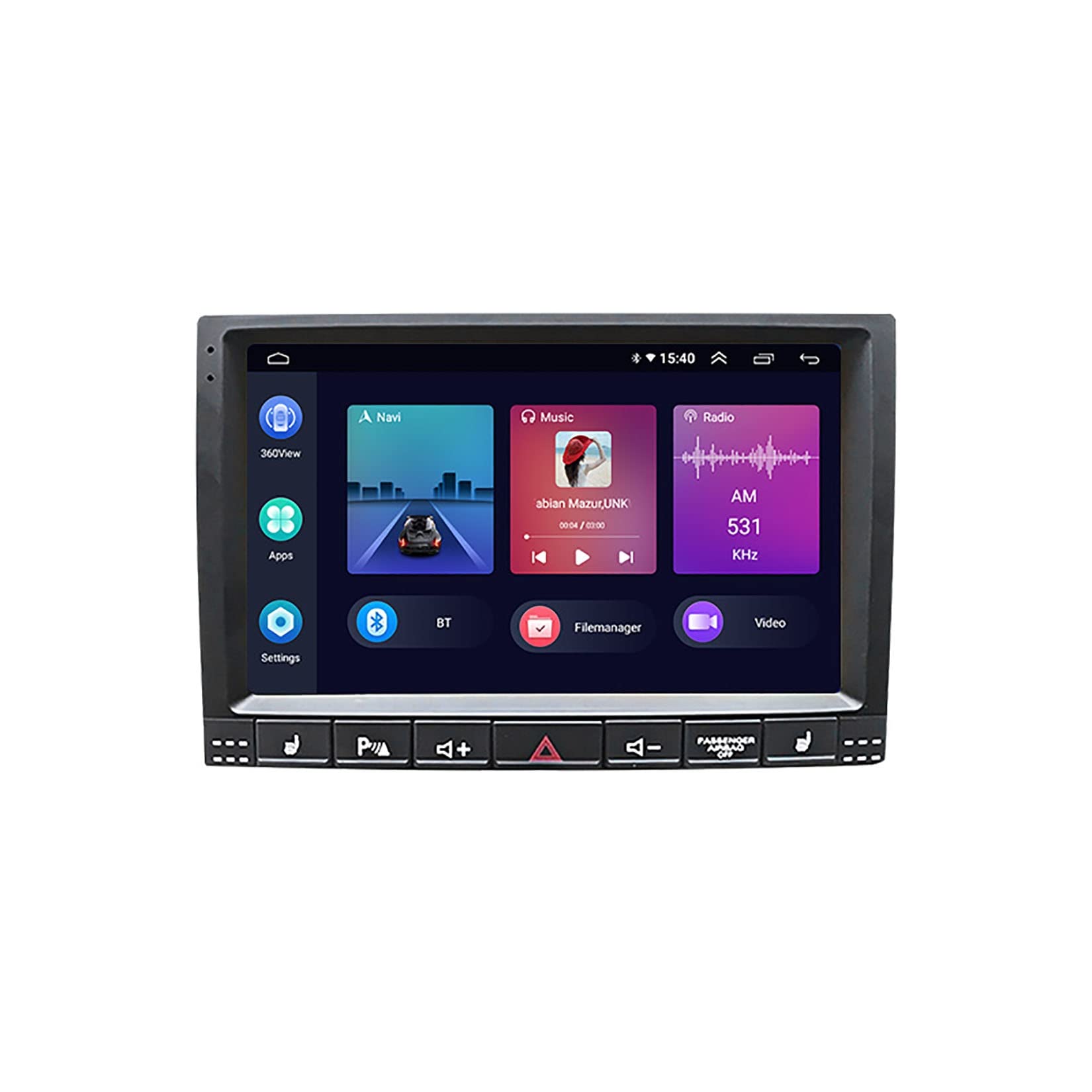 Android 11 Radio Auto Stereo GPS Navigation Für Vw Volkswagen Touareg 2002-2012 mit 9 Zoll Touchscreen Multimedia Auto Radio unterstützt Bluetooth MirrorLink Lenkradsteuerung von Eouyt