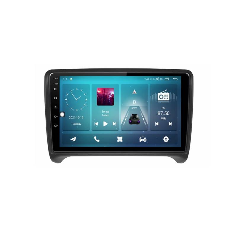 Eouyt Android 11 Autoradio mit Navi für Audi TT MK2 8J 2006-2014 9 Zoll Touch 2 Din Android Auto Bluetooth Radio mit Display Rückfahrkamera USB WiFi Mirror Link Canbus (Color : P4 8-Core 4G 64G) von Eouyt