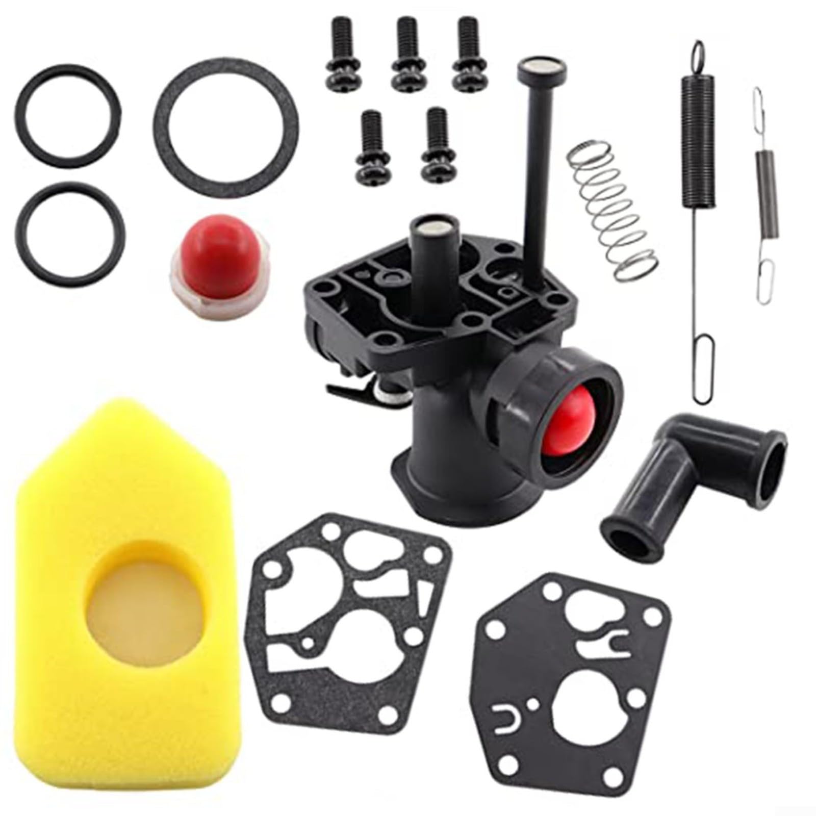 Rasenmäher Vergaser-Kit (497619/499809/498809 kompatibel), komplettes Ersatzset mit Luftfilter & Kraftstoffpumpe, Stahlkonstruktion für 98902/98982 Serie Motoren, inklusive Dichtungen/Federn/Schrauben von EpheyFIF