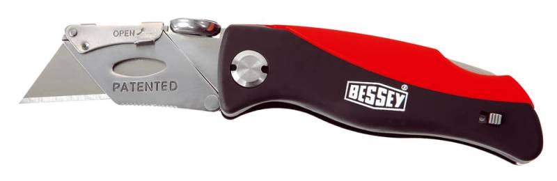 BESSEY Erdi Klingen-Klappmesser mit Kunststoffgriff DBKPH-EU, Silber, Rot, Schwarz von BESSEY