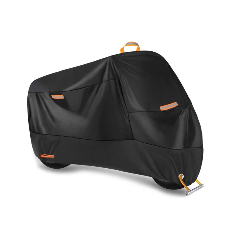 Ergocar Motorrad Abdeckplane Motorradgarage Outdoor & Indoor Wasserdicht Motorradabdeckung 300D Verdickte Polyester UV-Schutzhülle, XXL (96.4" x 41.3" x 49.2") von Ergocar
