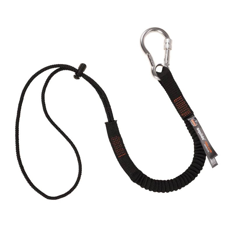 Ergodyne Squids 3105 Tool Lanyard mit Aluminium Screw Lock Karabiner, Tool Weight Capacity 15lbs, Black von Ergodyne