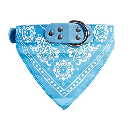Ericoy Haustier Hund Katze Niedlich Einstellbar Halsband Kleines Halstuch Schal Tuch Hellblau XL von Ericoy