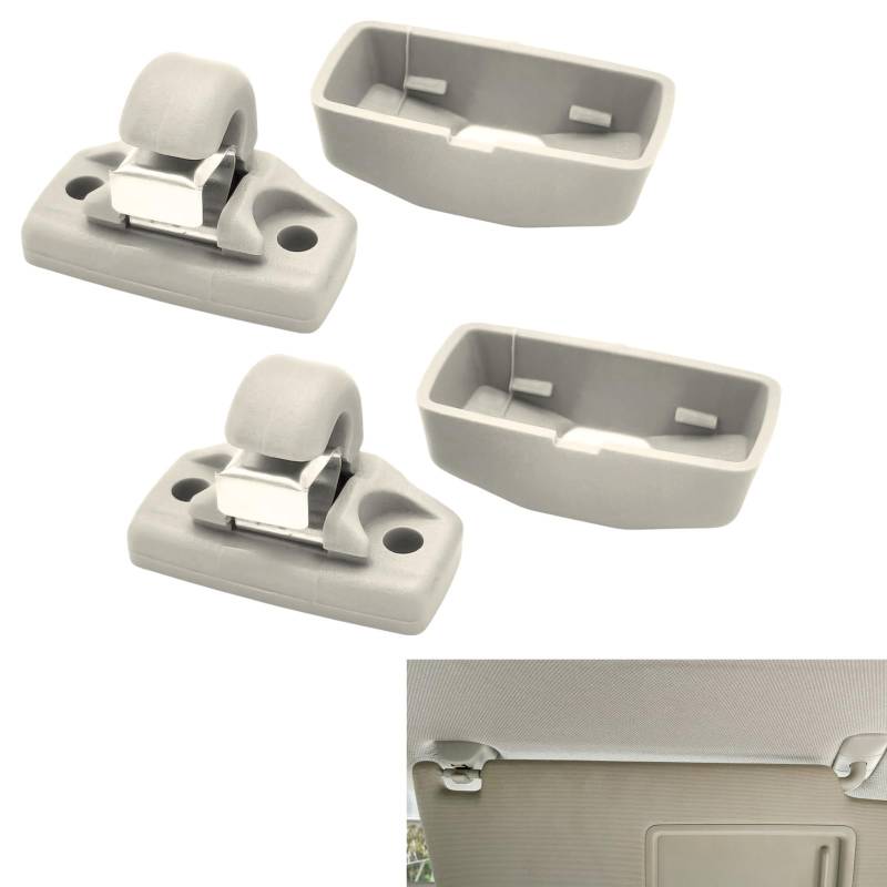 2 Stück Auto Sonnenblende Halterung Clips, Sonnenblendenhalter Clip Grau für VW Caddy Golf Mk4 Sharan Passat Polo Amarok Transporter T5 Touran Seat Ibiza Leon Skoda Fabia Octavia Superb 3B0857561B von Erioscar