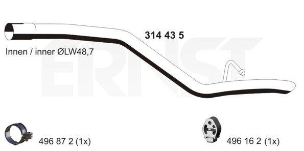 Abgasrohr hinten Ernst 314435 von Ernst