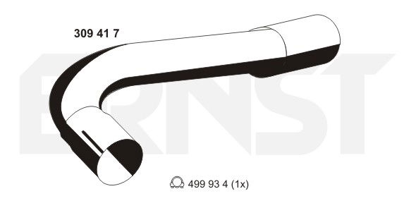 Abgasrohr hinten rechts Ernst 309417 von Ernst