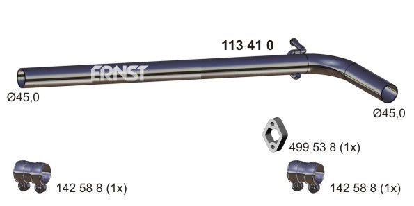 Abgasrohr mitte Ernst 113410 von Ernst