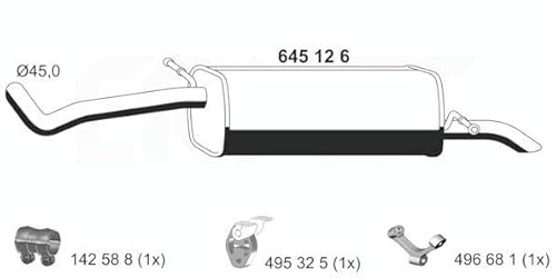 EndschalldàÆ’ ¤mpfer ohne ZubehàÆ’ ¶r Auspuff von Ernst