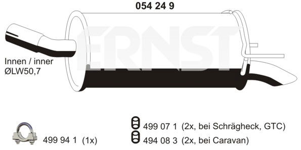 Endschalldämpfer Ernst 054249 von Ernst