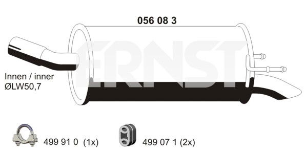 Endschalldämpfer Ernst 056083 von Ernst