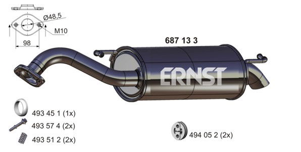 Endschalldämpfer Ernst 687133 von Ernst