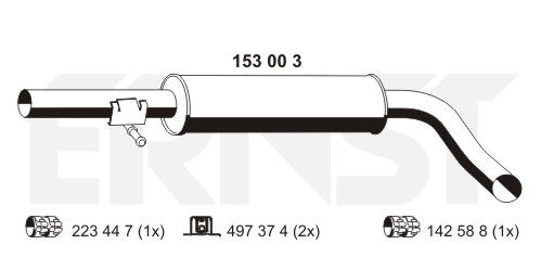 Mittelschalldämpfer Ernst 153003 von Ernst