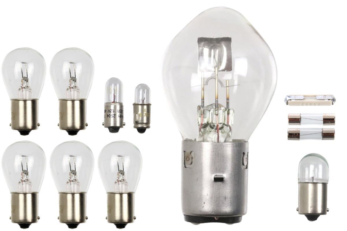 MMM Glühbirnen für SIMSON S50, S51, S70 (mit Sicherungen für Vape Zündung) - 12V (Lampenset, Glühbirnensatz) von MMM