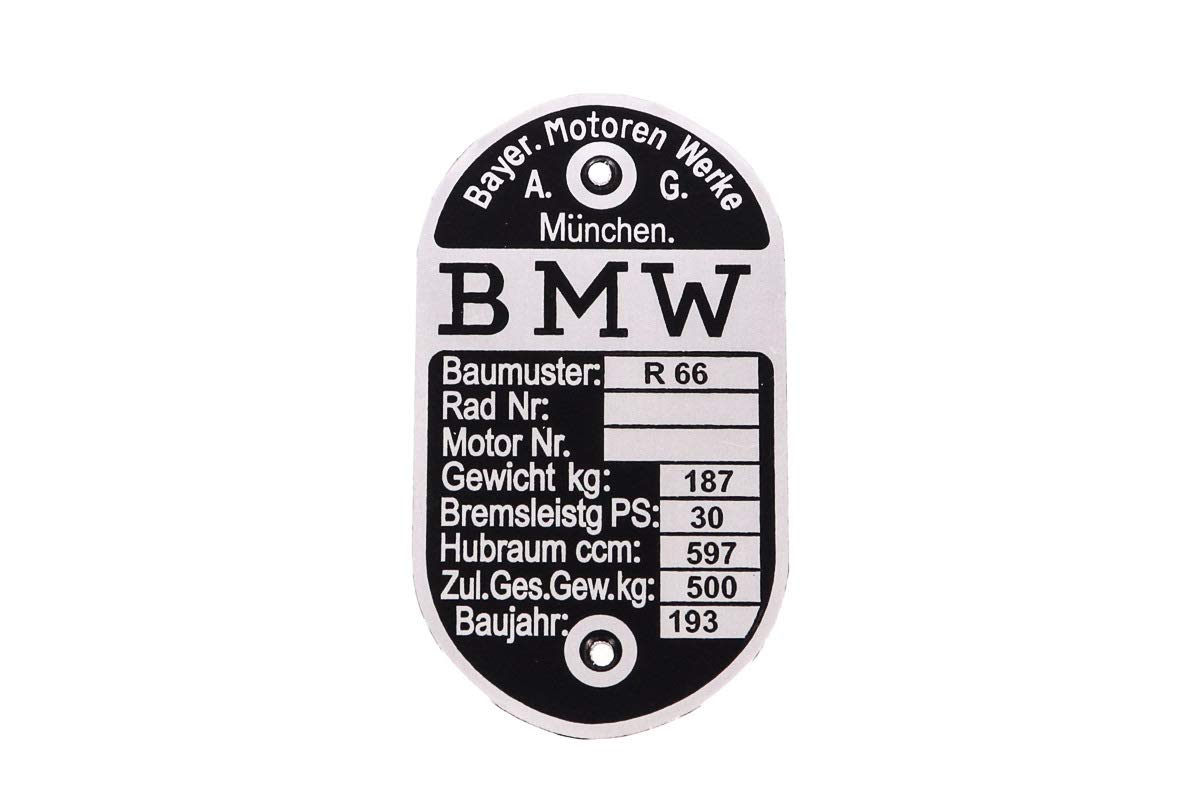 Typenschild passend für BMW R66 von MMM