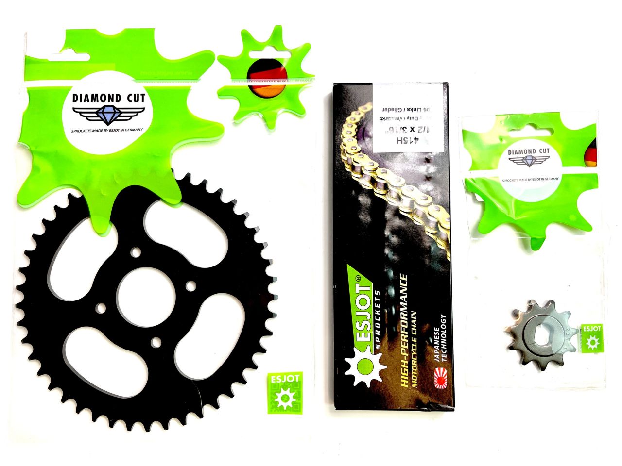 ESJOT Kettensatz 50 / 11 für Hercules Prima 4 und 5S Kette Kettenrad Ritzel Mofa ESJOT Kettensatz 50 / 11 für Hercules Prima 4 und 5S Kette Kettenrad Ritzel Mofa von Esjot