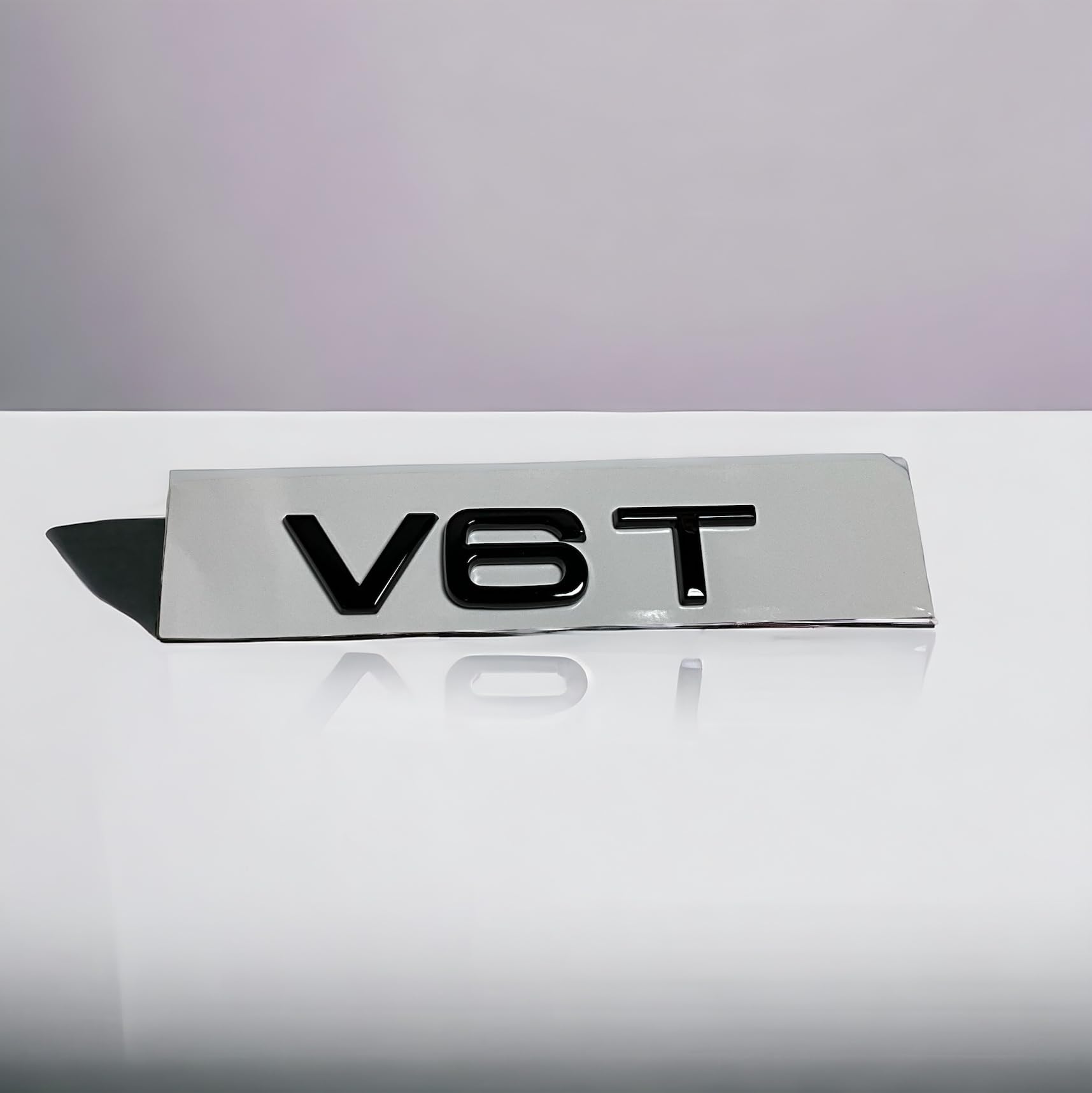 Espectronix - V6T schwarz glänzend Kotflügel vorne hinten schwarz Emblem Aufkleber Passform von Espectronix