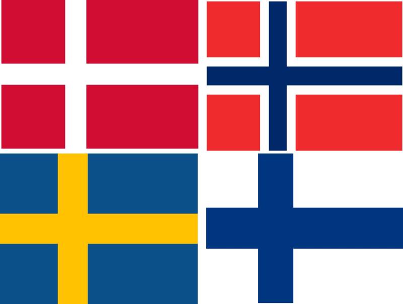 Etaia - 5,4x8,4 cm - Auto Aufkleber Set: Fahne/Flagge von Dänemark Norwegen Schweden Finnland Sticker Motorrad Europa Länder von Etaia