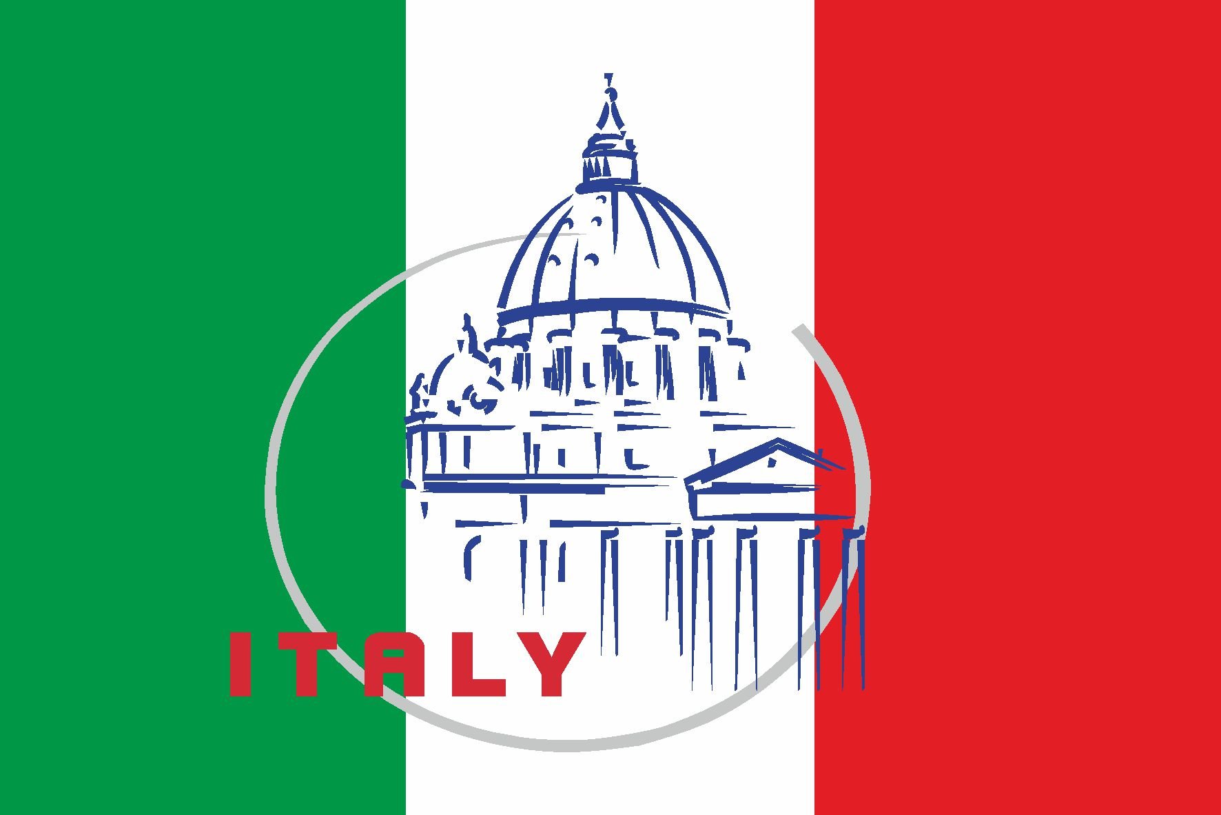 Etaia 5,4x8,4 cm - Premium Auto Aufkleber Fahne/Flagge von Italien mit Rom Vatikan Sticker Motorrad Bike Europa Länder von Etaia
