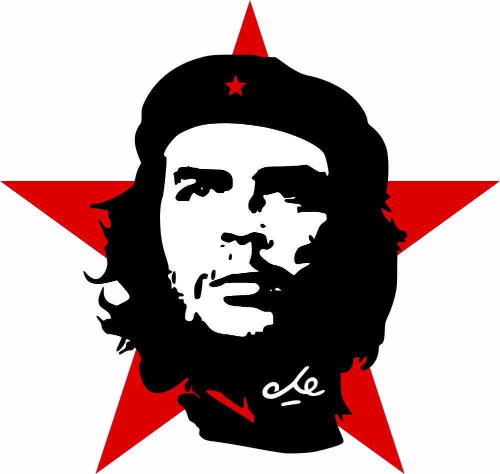Etaia 5x5 cm - Mini Auto Aufkleber Che Guevara roter Stern Revolution in Kuba Miniatur Sticker Motorrad Bike Fahrrad von Etaia