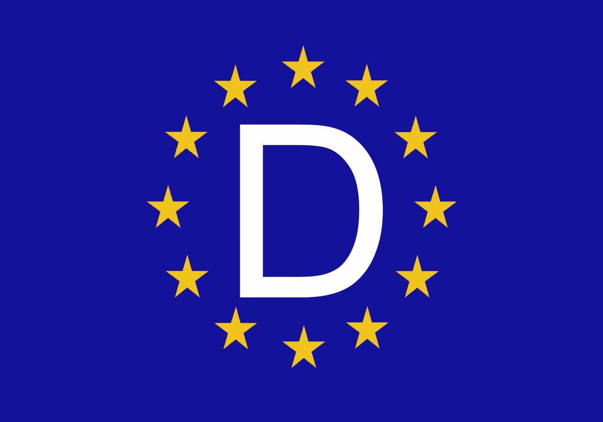 Etaia 7x10 cm Auto Aufkleber Fahne/Flagge von Europa 12 Sterne Kennzeichen D - Deutschland - EU Sticker Motorrad von Etaia