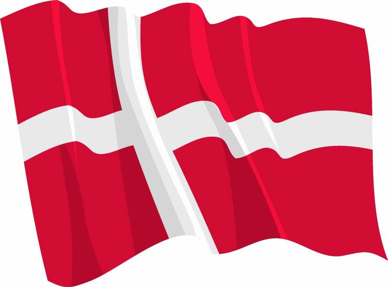 Etaia - 8x10,5 cm Auto Aufkleber wehende Fahne/Flagge von Dänemark Danmark Sticker Motorrad Handy Länder Europa von Etaia
