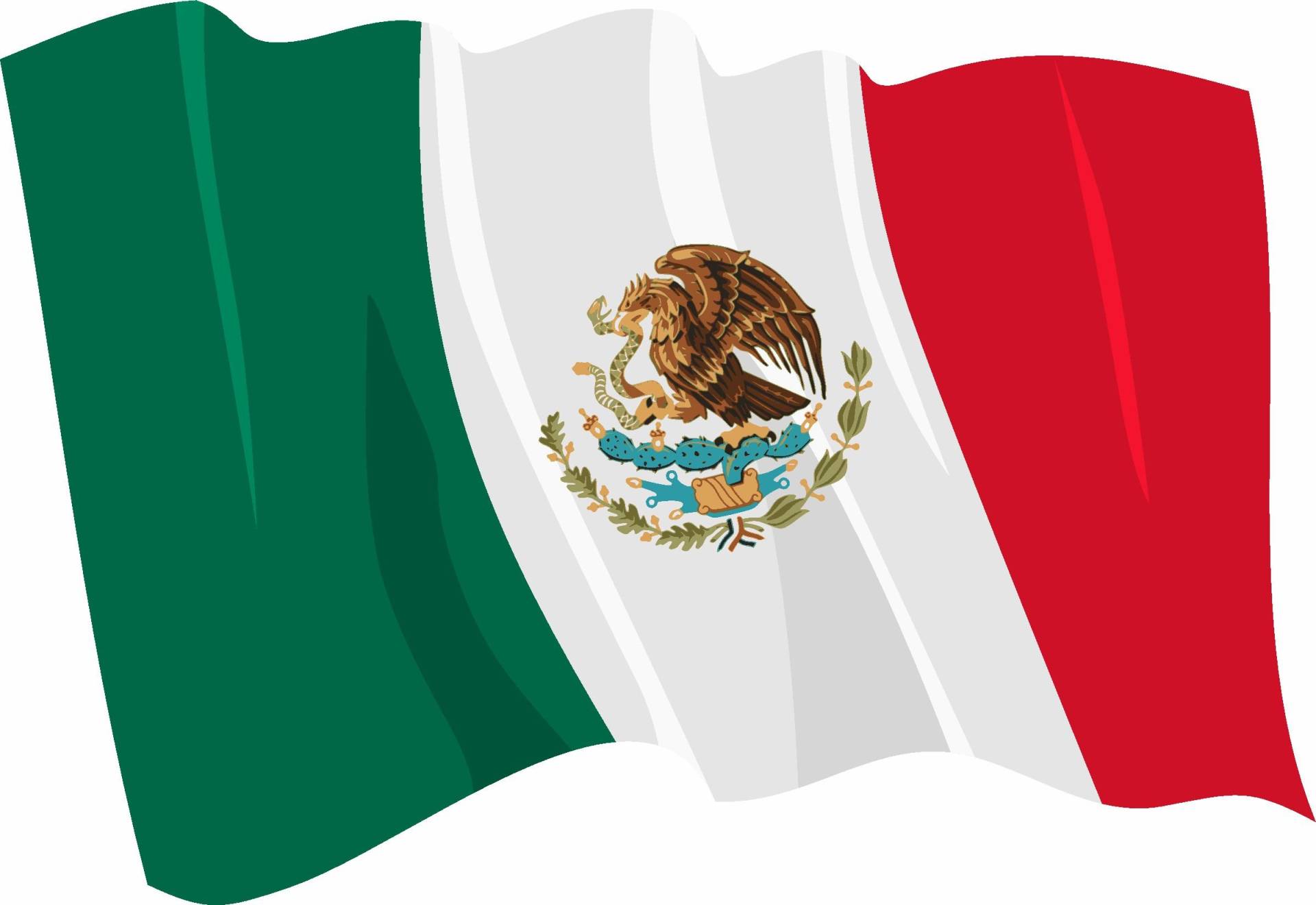 Etaia - 8x11,5 cm Auto Aufkleber wehende Fahne/Flagge von Mexiko Mexico Länder Sticker Motorrad Handy von Etaia