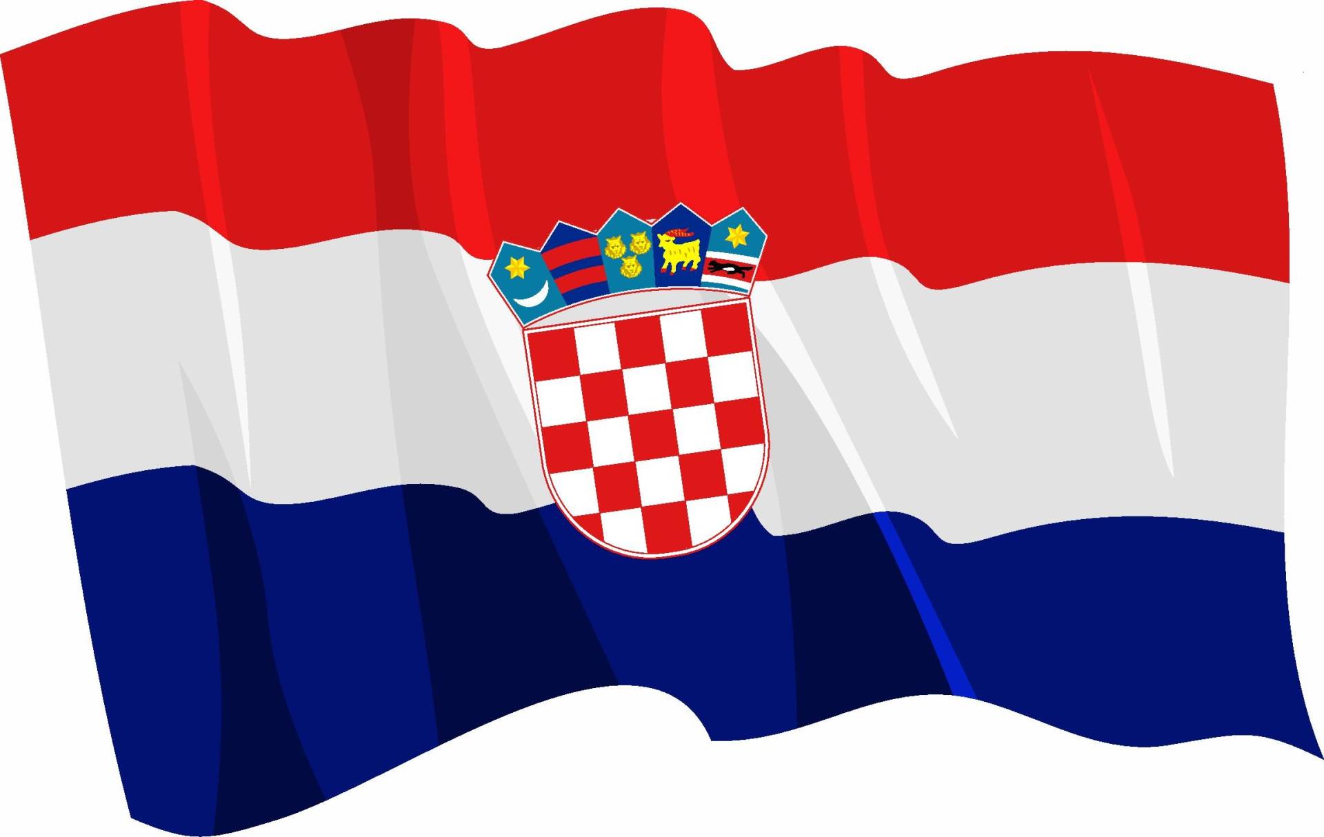 Etaia - 8x12,5 cm Auto Aufkleber wehende Fahne/Flagge von Kroatien Croatia Europa Länder Sticker Motorrad Handy von Etaia