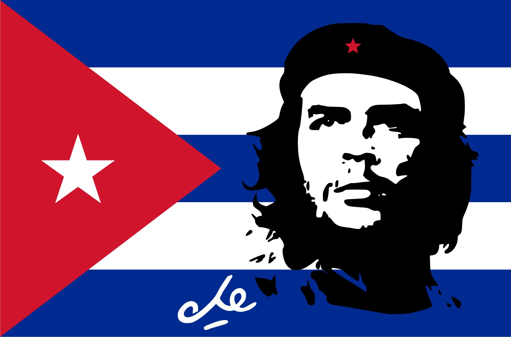Etaia 8x12 cm - Auto Aufkleber Che Guevara roter Stern Revolution auf Kuba Cuba Fahne/Flagge Sticker Motorrad Handy von Etaia