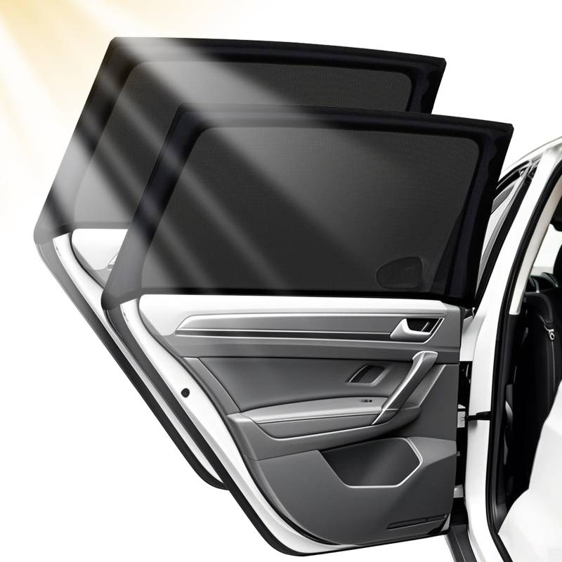 2 Stück Sonnenschutz Auto Baby mit UV Schutz, Autofenster Sonnenblende für Kinder, 90CM×60CM Dehnbarer Sonnenschutz für Das Auto, Universal passend für die meisten (99%) Autos von Eteiylt