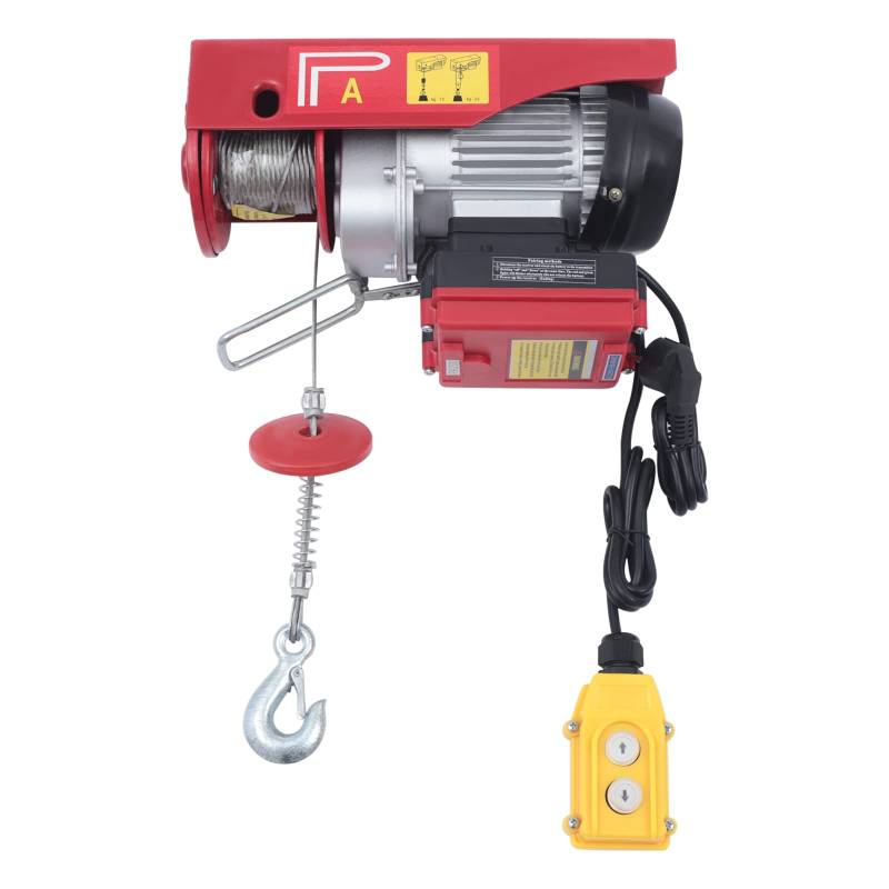 200kg Elektrische Seilwinde Kran Winde Hebezeuge, Flaschenzug Kran Eisen und Aluminium, Motorwinde Seilhebezug Elektrischer Hebekran 510W 220V von Ethedeal