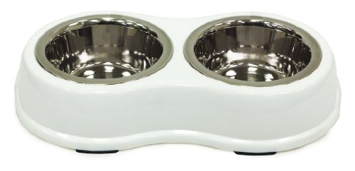 ethischen Pets Farbe Burst Double Diner Schale, klein, weiß von Ethical Pets