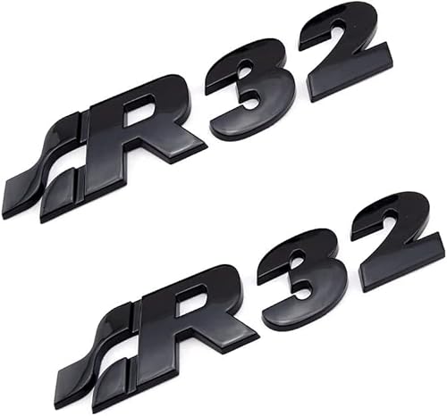 Yuzhao Aufkleber für Golf 3 4 5 6 7 MK4 MK5 Heckklappe, R32 Logo, silberfarben, 10 x 2,2 cm, 2 Stück von Ethmuntha