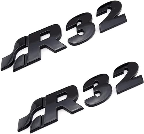 Yuzhao Aufkleber für Golf 3 4 5 6 7 MK4 MK5 Heckklappe, R32 Logo, silberfarben, 10 x 2,2 cm, 2 Stück von Ethmuntha