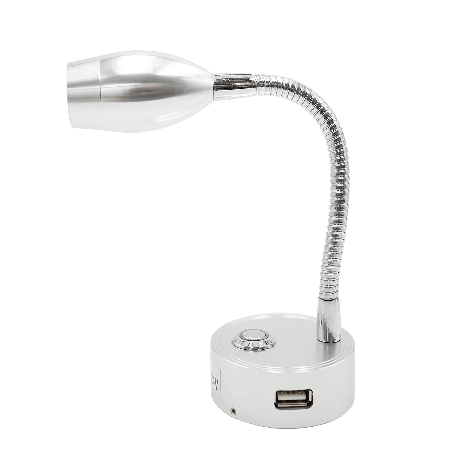 12 V LED Spot Leselicht Dimmbar Knopf Schalter Wandhalterung LED Lampe mit USB-Anschluss LED Nachttischlampe für Wohnwagen Boot Camper Wohnmobil (1 Stück) von Etomvoop