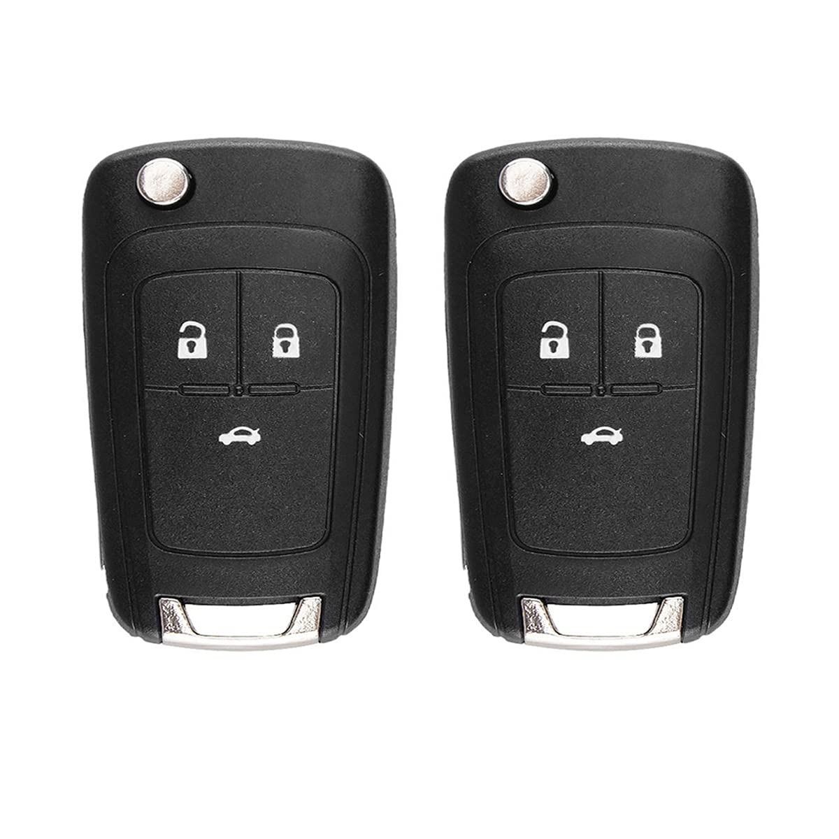 2 x 3-Tasten-Funkschlüssel-Gehäuse für Ch-evrolet Opel Astra Insignia (3 Tasten) von Etomvoop