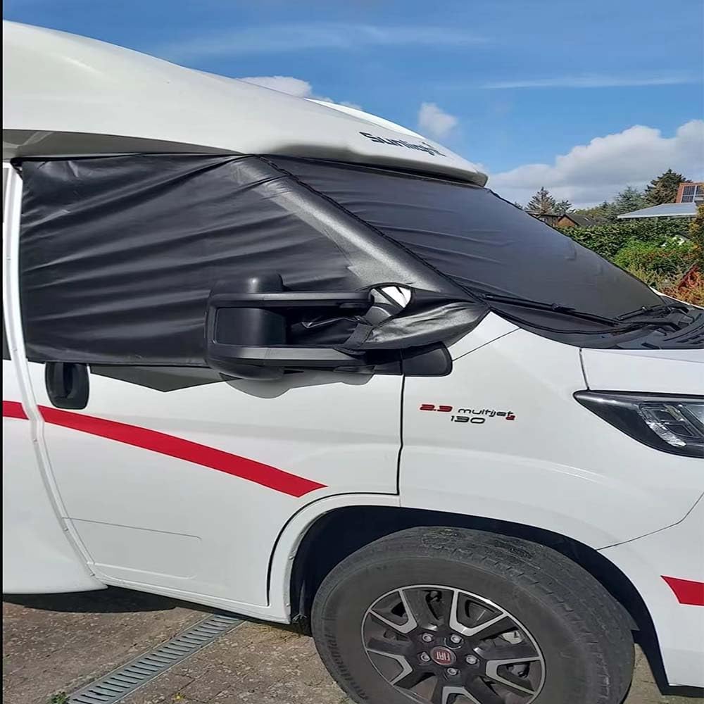 Frontscheibenabdeckung für F-iat Ducato, Sonnenschutz Frontscheibe Frostschutz Scheibenabdeckung Verdunkelung Anti-UV Sonnenschutz Abdeckung für Ducato Wohnmobil ab 2006 von Etomvoop