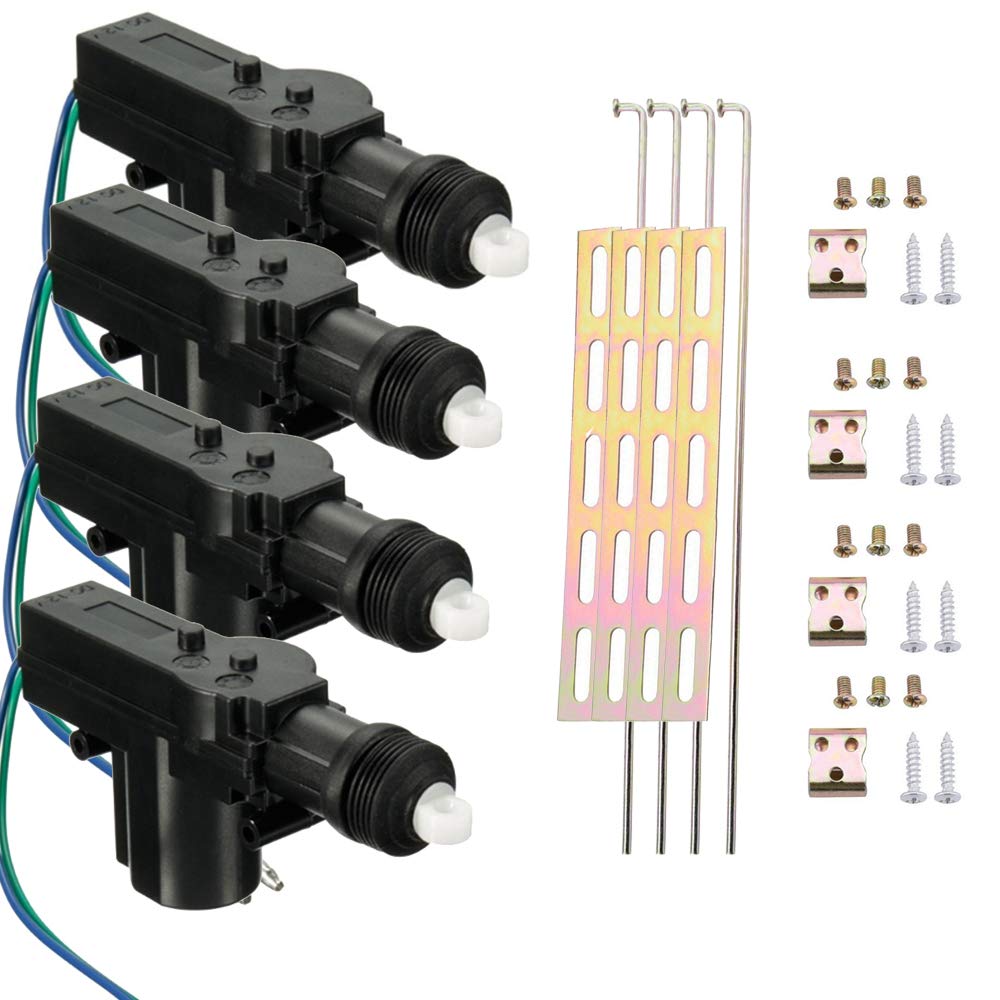 ETOPARS Etopar 4 Stück Universal Schwerlast KFZ Fahrzeug Türschloss Stellantrieb 2-polig Draht 12V Zentrale Tür Verriegelung Betätiger Verschlusssystem von ETOPARS