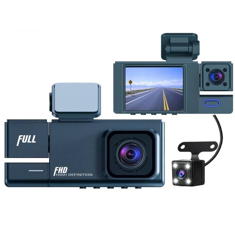 Etyrerre HD 1080P Autorekorder Auto 2 Display DREI Objektive mit Dem Gleichen Display mit Umgekehrter Bilddarstellung Auto DVR Recorder Langlebig Einfach zu Bedienen von Etyrerre