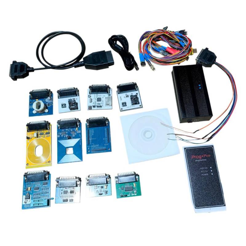 Etyrerre Komplettset für Autoreparaturwerkzeuge, Iprog+ Plus 12 Adapter V85, Iprog 777, Autoschlüssel-Programmierwerkzeug, Unterstützt IMMO+KM Bis 2020 von Etyrerre