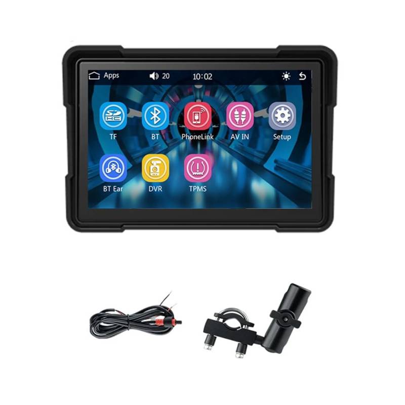 Etyrerre Motorrad 5 Bluetooth Portable Bildschirm GPS Navigation IP67 Wasserdicht Wireless Carplay Android Auto MP5 Player von Etyrerre