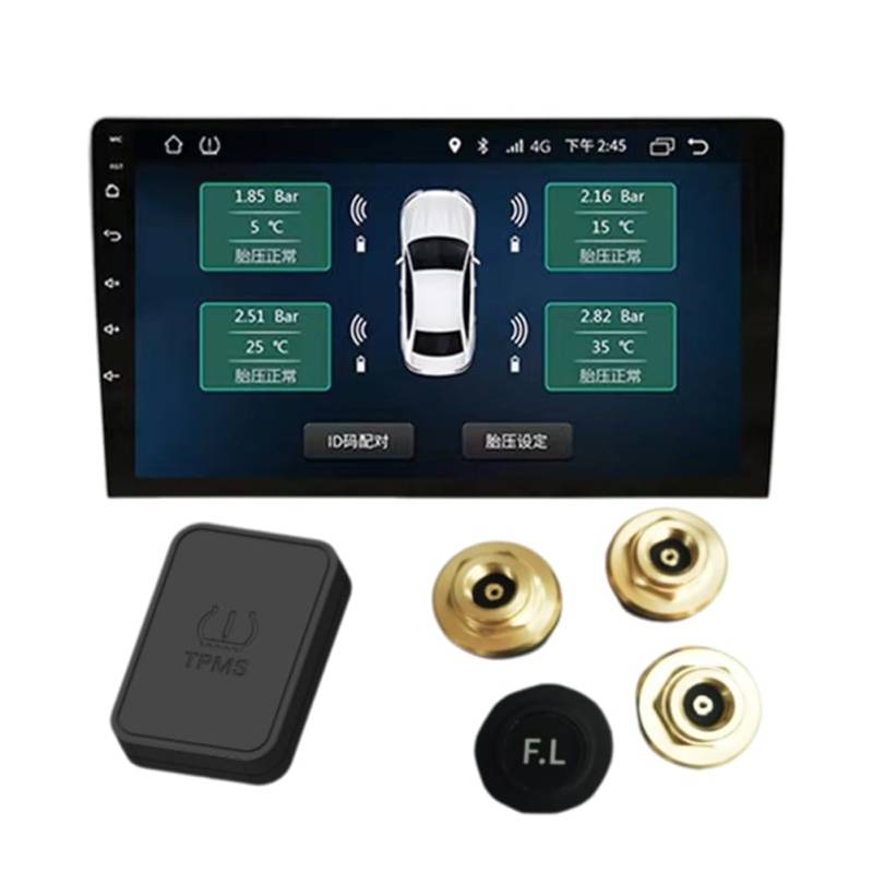 Etyrerre Smart USB Android Kabelloses TPMS Reifendruckkontrollsystem 5V für Navigation Autoradio Display Alarm Extern von Etyrerre