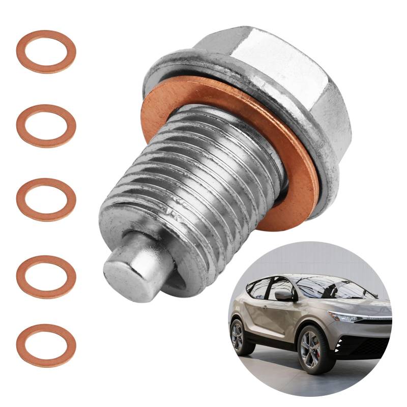 EuAcesry Magnetische ÖLablassschraube, M14 X 1,5 Öl Ablassen Schraube, Magnetische Ölwannenablassmutter Aus Rücklaufablassschraube Adapter Mit Dichtungen für Meisten Autos Boote Motorräder von EuAcesry