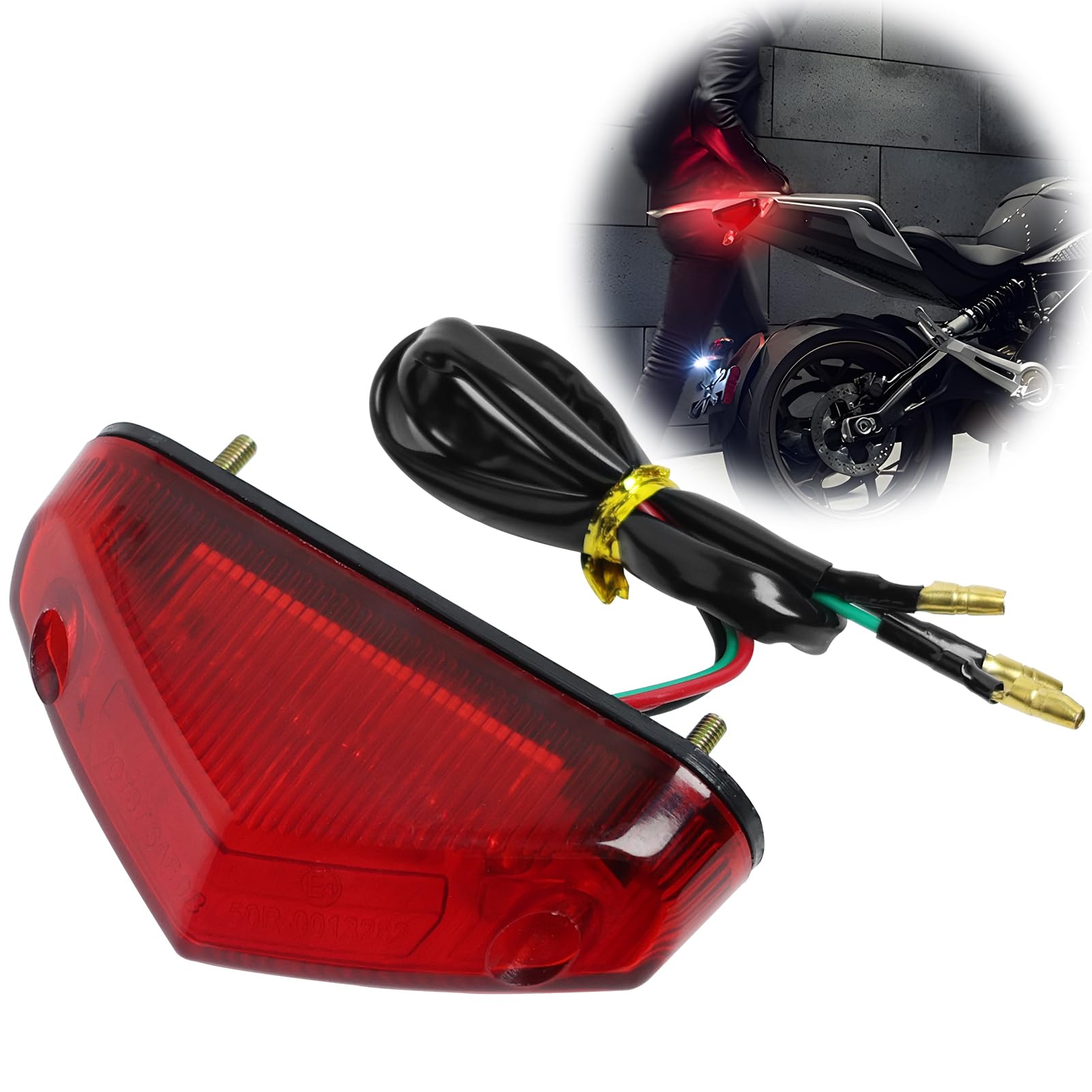 EuAcesry Rücklicht für Motorrad, Bremslichter für Nummernschilder, Motorrad, Bremsleuchte hinten, ATV Dirt Bike Scooter, Zubehör für die Modifikation - Rotes Gehäuse EuAcesry Rücklicht für Motorrad, Bremslichter für Nummernschilder, Motorrad, Bremsleuchte hinten, ATV Dirt Bike Scooter, Zubehör für die Modifikation - Rotes Gehäuse von EuAcesry